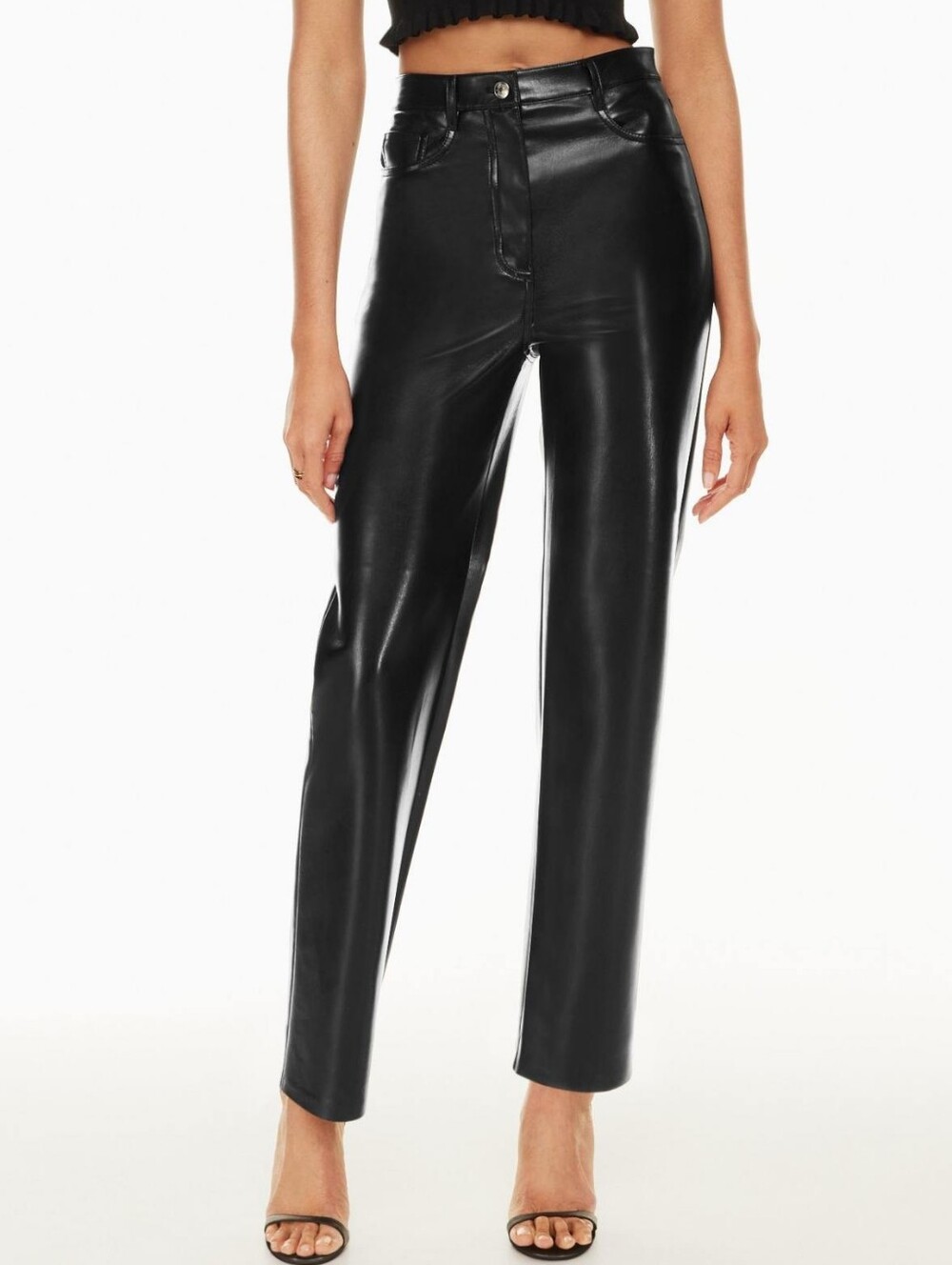 Wilfred Aritzia Melina Vegan Leather Pants Black Women's Size 0 Straight Leg